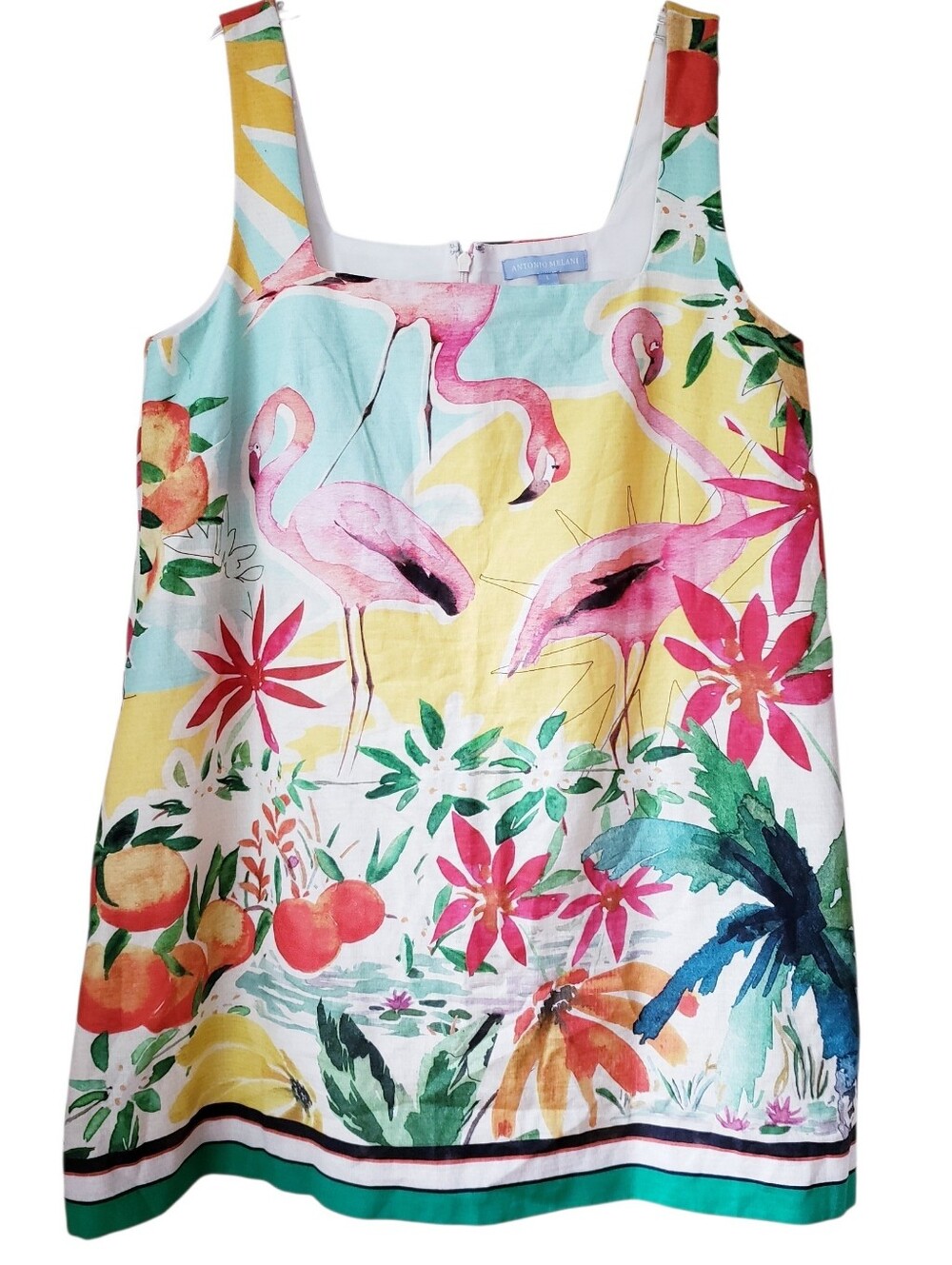 Antonio Melani Pink Flamingo Tropical Summer Mini Dress